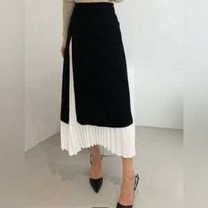 Skirt Two Tone Pleated Long Skirt XL